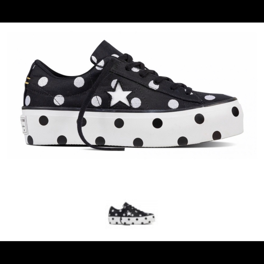 Converse Navy and White Polka Dot Sneakers